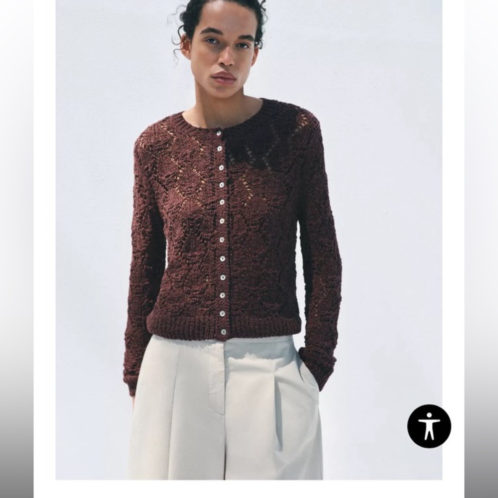 Zara Brown Knit Cardigan